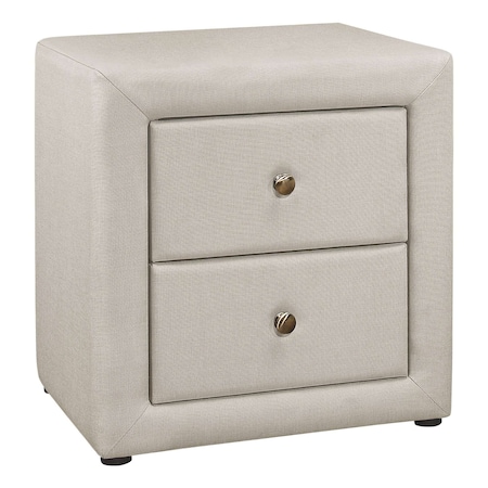 Monarch Specialties Bedroom Accent, Nightstand, End, Side, Lamp, Storage Drawer, Bedroom, Upholstered, Velvet, Grey I 5606